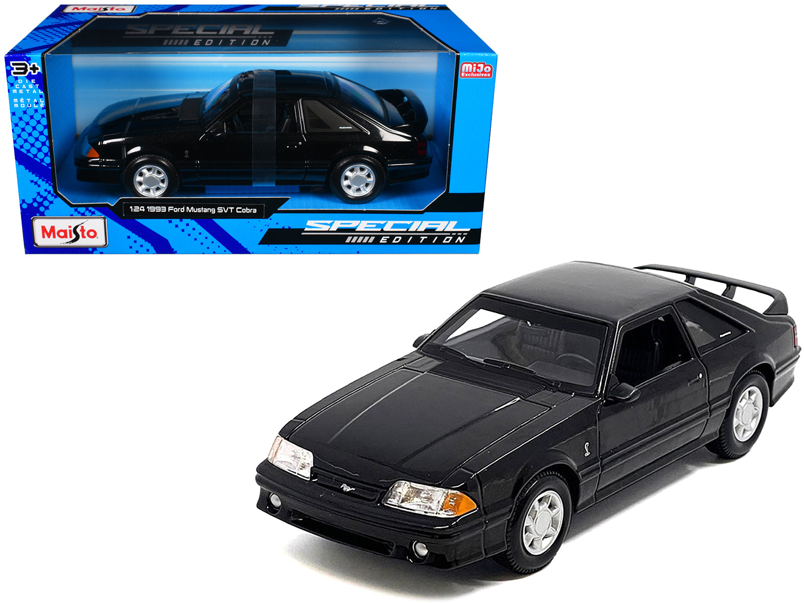 1993 Ford Mustang SVT Cobra Black "Special Edition" Series 1/24 Diecast Model Car by Maisto free shipping USA