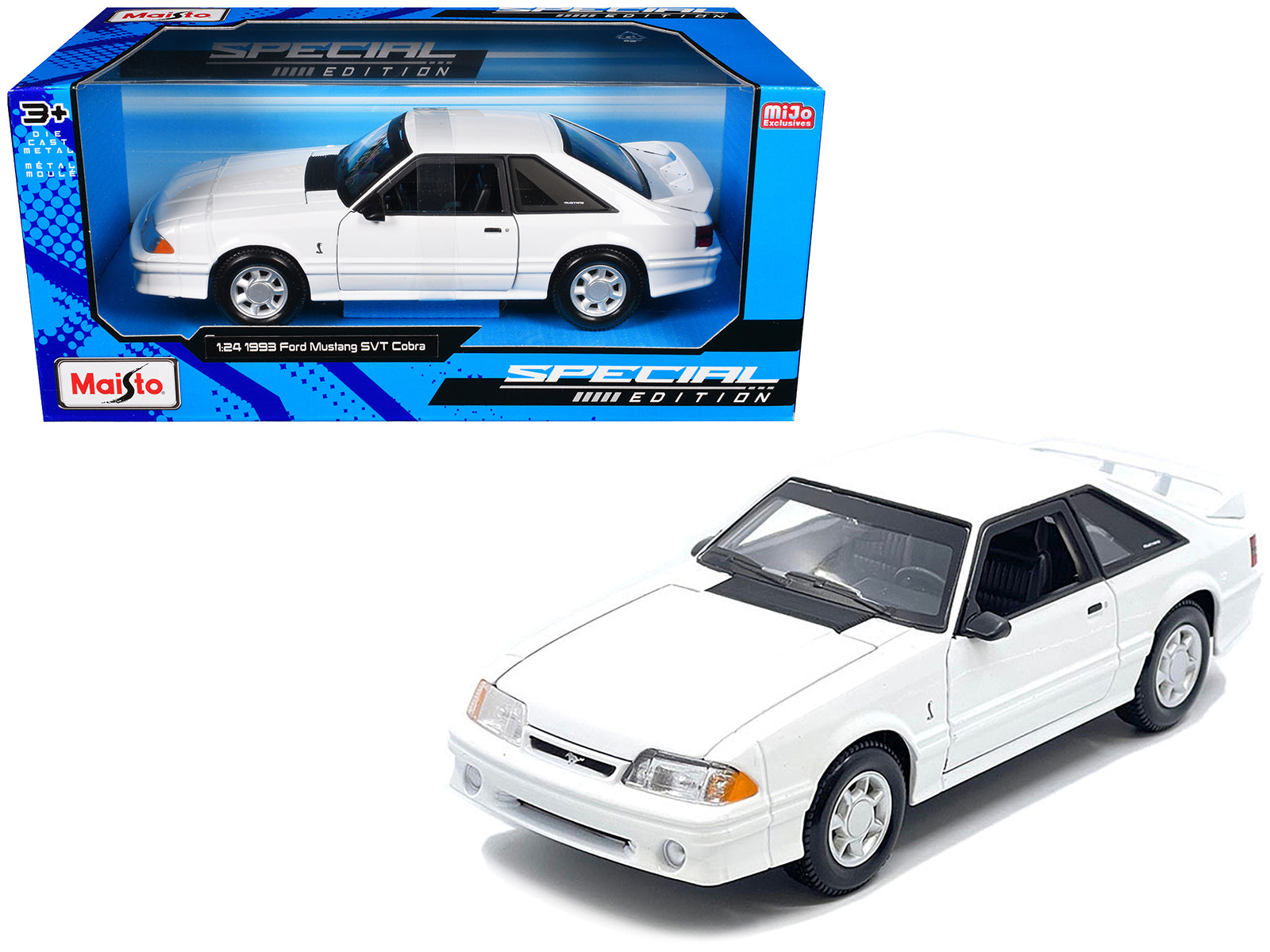 1993 Ford Mustang SVT Cobra White "Special Edition" Series 1/24 Diecast Model Car by Maisto free shipping USA