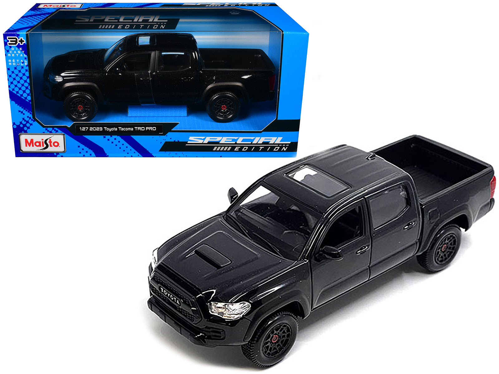 2023 Toyota Tacoma TRD PRO Pickup Truck Black Metallic with Sunroof "Special Edition" Series 1/27 Diecast Model Car by Maisto free shipping USA