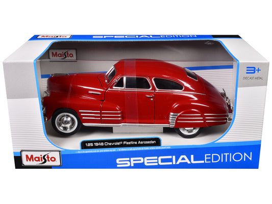 1948 Chevrolet Fleetline Aerosedan Red "Special Edition" Series 1/25 Diecast Model Car by Maisto - Use code SHOPAPP15 to get 15 percent off