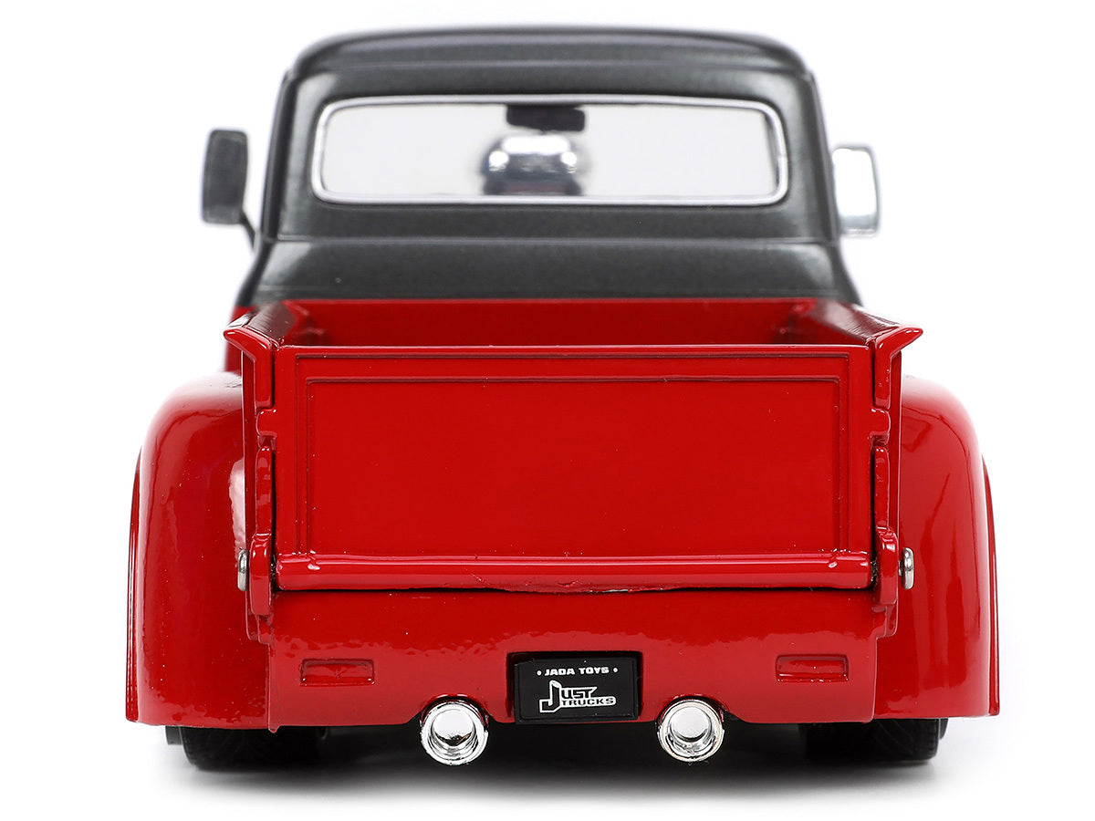 1956 Ford F-100 Pickup Truck Red and Dark Gray Metallic with Extra Wheels "Just Trucks" Series 1/24 Diecast Model Car by Jada - Premium Pickup Trucks Models from Jada - Just $54.99! Shop now at Rapidvehicles