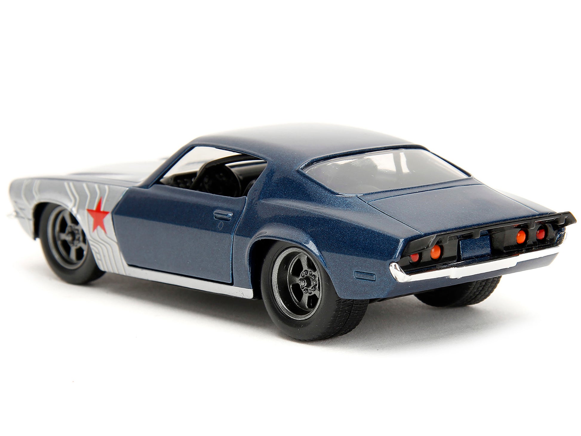 1973 Chevrolet Camaro Dark Blue Metallic with Gray Stripes and - Premium Chevrolet Models from Jada - Just $32.39! Shop now at Rapidvehicles