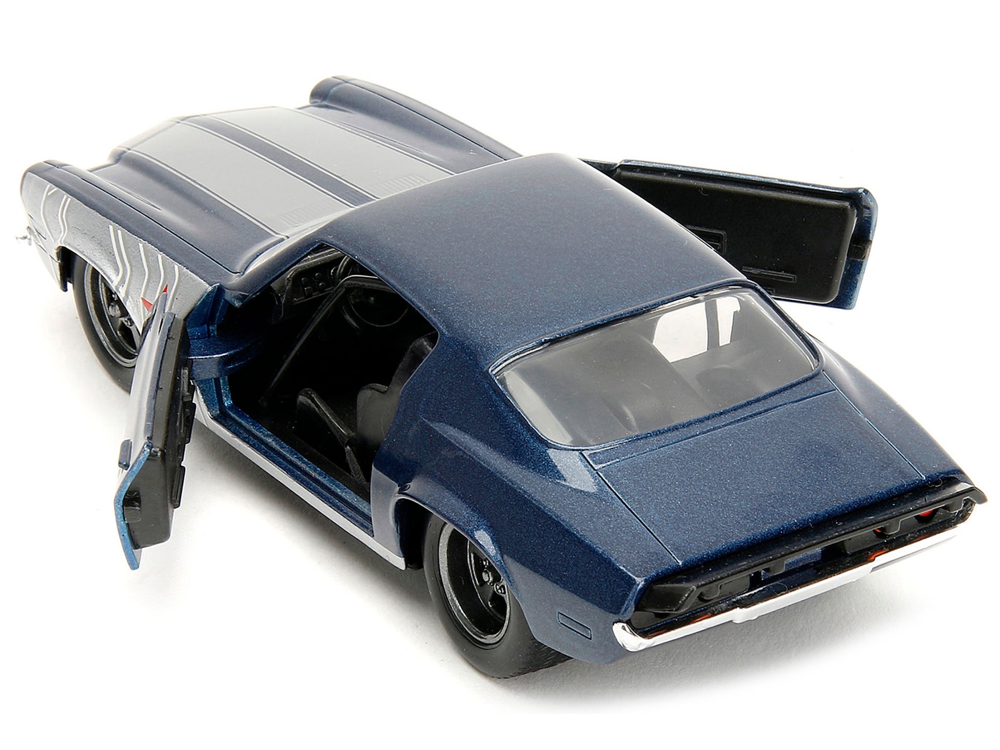 1973 Chevrolet Camaro Dark Blue Metallic with Gray Stripes and - Premium Chevrolet Models from Jada - Just $32.39! Shop now at Rapidvehicles