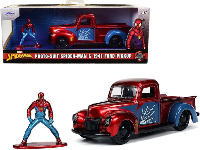 1941 Ford Pickup Truck Candy Red and Blue and Proto-Suit - Premium Movie/TV Series Models from Jada - Just $29.91! Shop now at Rapidvehicles