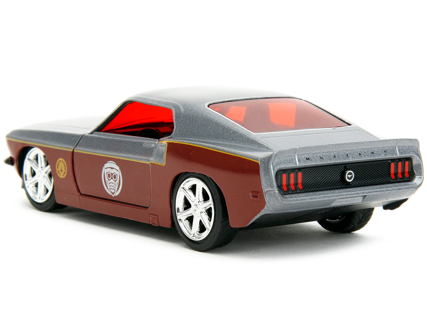 1969 Ford Mustang Silver Metallic and Dark Red and Star Lord