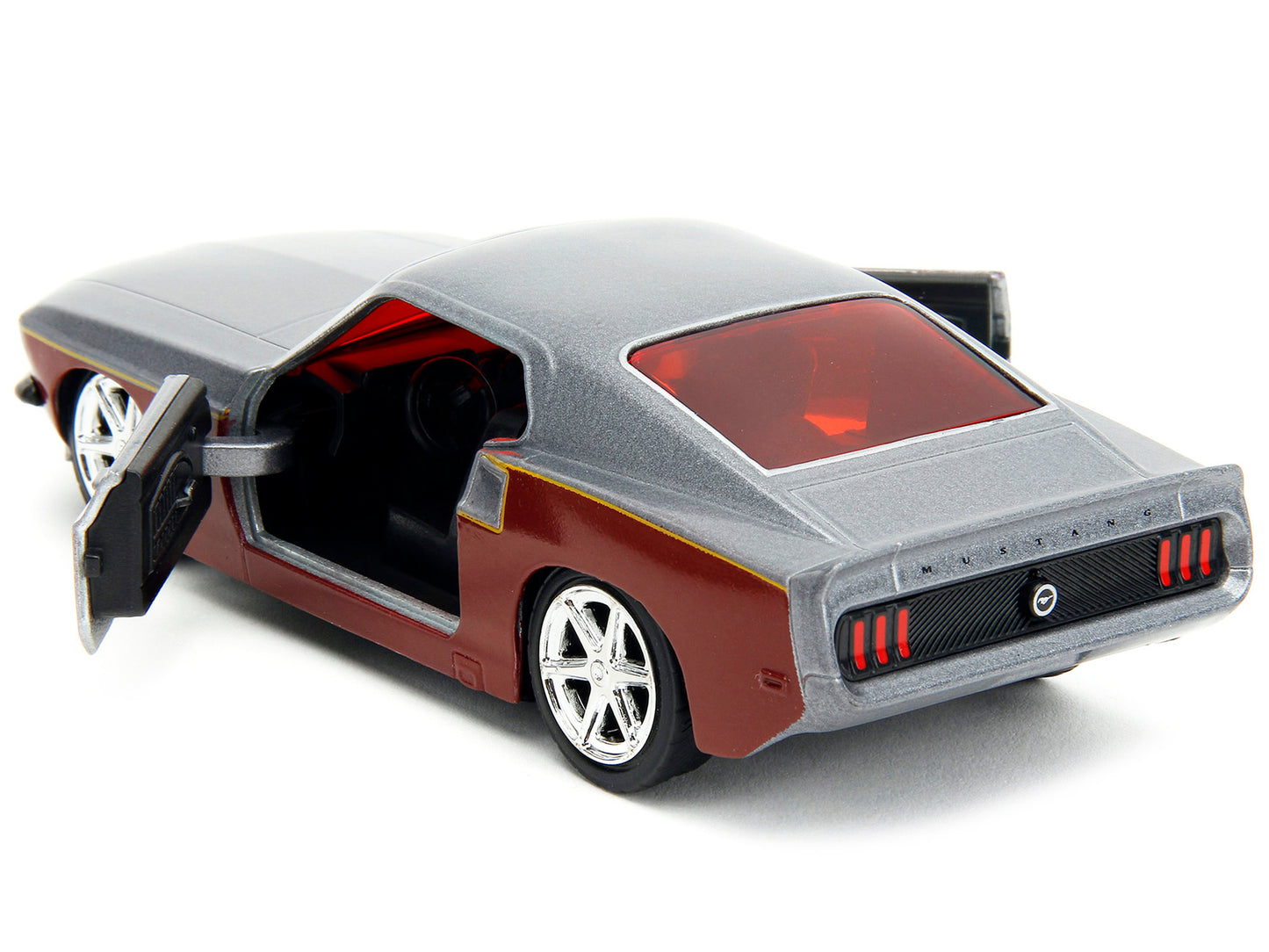 1969 Ford Mustang Silver Metallic and Dark Red and Star Lord