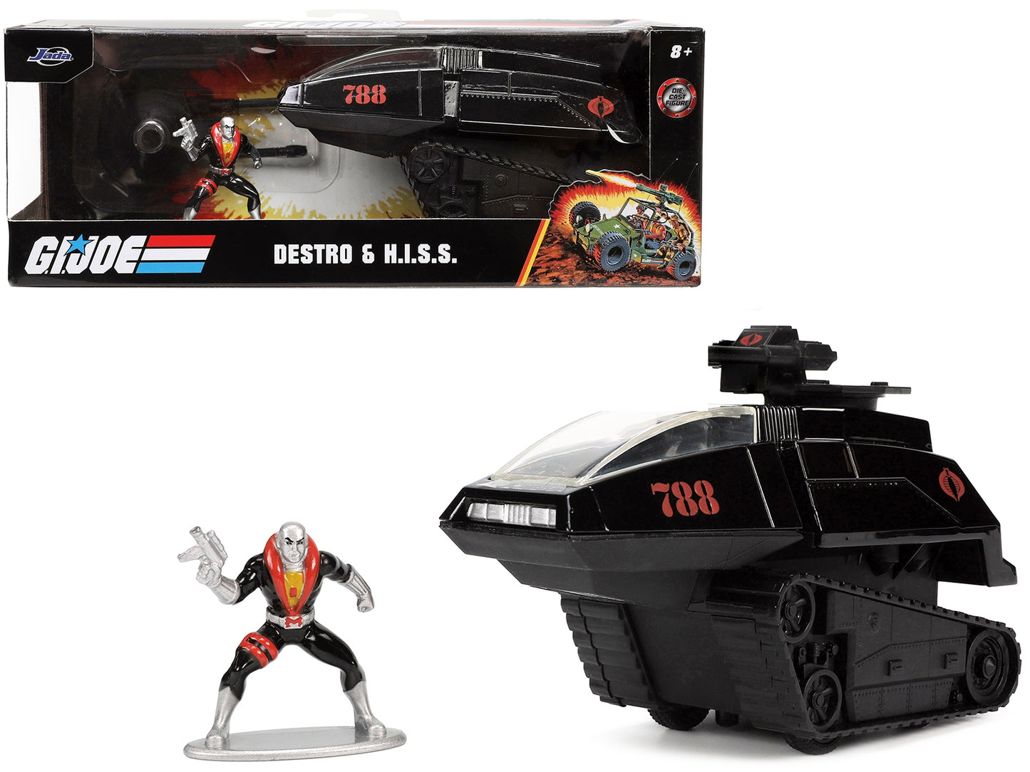 H.I.S.S. Tank #788 with Turret and Destro Diecast Figure "G.I.