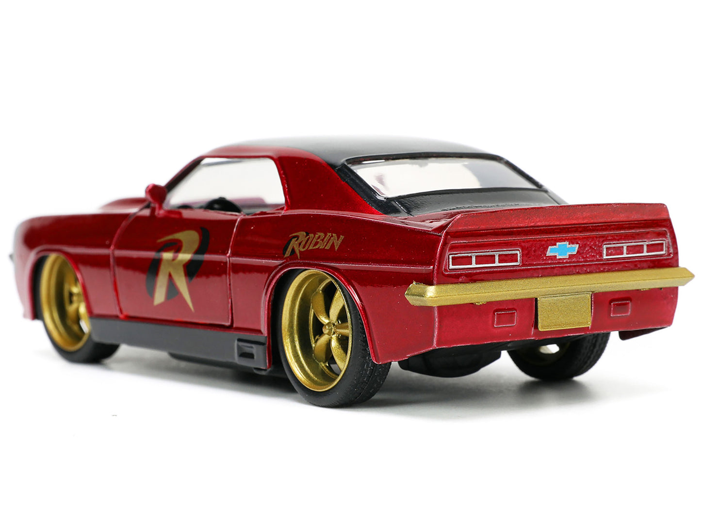 1969 Chevrolet Camaro Dark Red Metallic with Black Top and Robin - Premium Chevrolet Models from Jada - Just $32.39! Shop now at Rapidvehicles