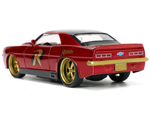 1969 Chevrolet Camaro Dark Red Metallic with Black Top and Robin Diecast Figure "Batman" "Hollywood Rides" Series 1/32 Diecast Model Car by Jada - Premium Chevrolet Models from Jada - Just $25.99! Shop now at Rapidvehicles