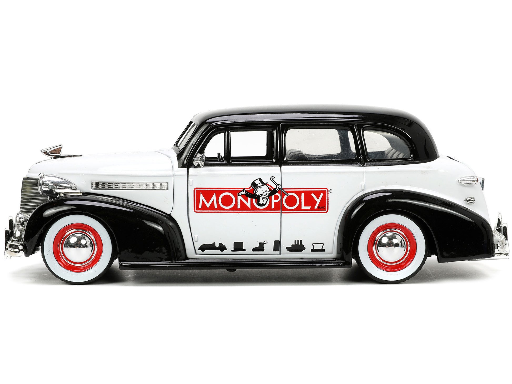 1939 Chevrolet Master Deluxe Black and White "Monopoly" and Mr. - Premium Movie/TV Series Models from Jada - Just $64.79! Shop now at Rapidvehicles