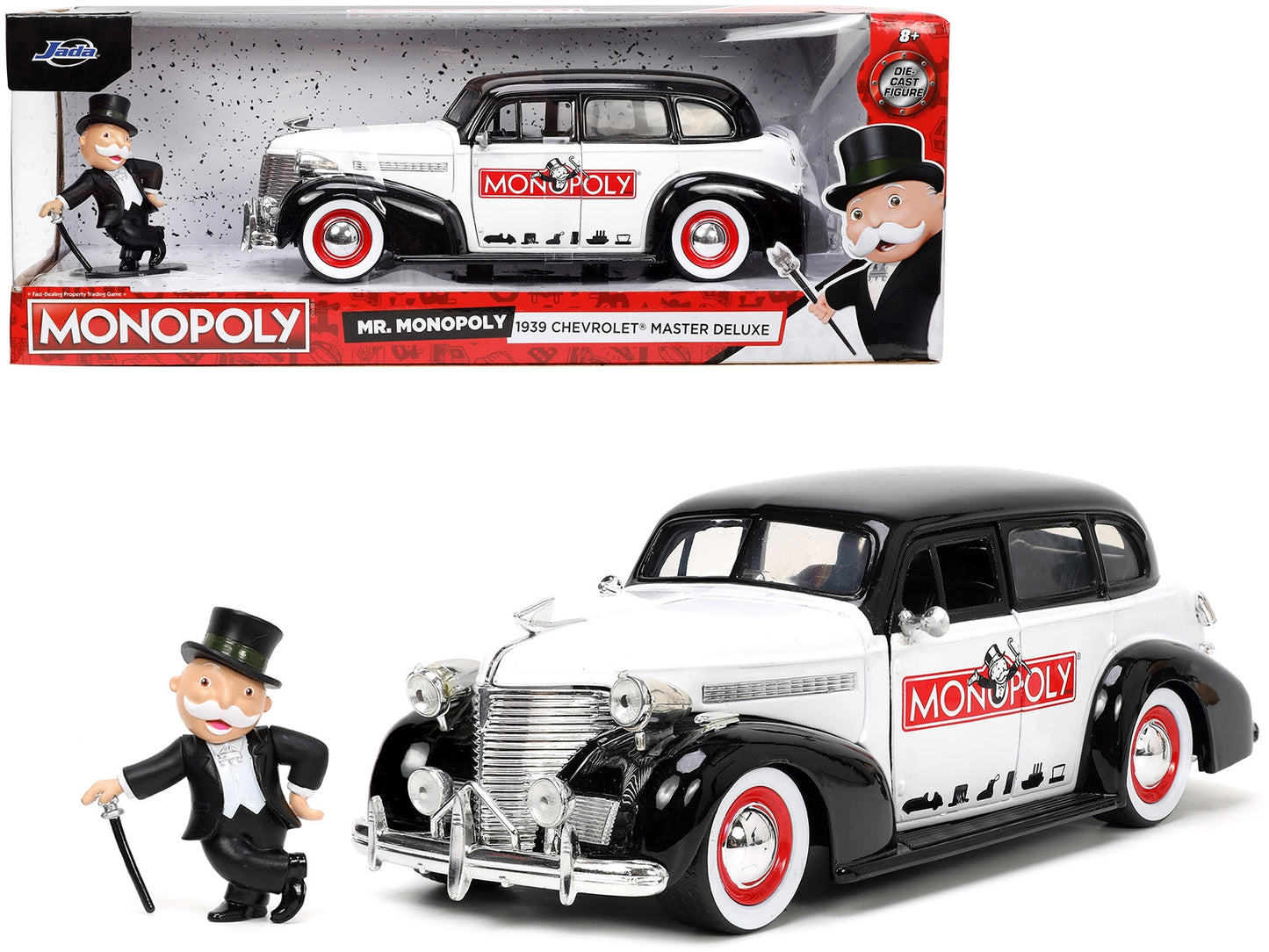 1939 Chevrolet Master Deluxe Black and White "Monopoly" and Mr. - Premium Movie/TV Series Models from Jada - Just $64.79! Shop now at Rapidvehicles