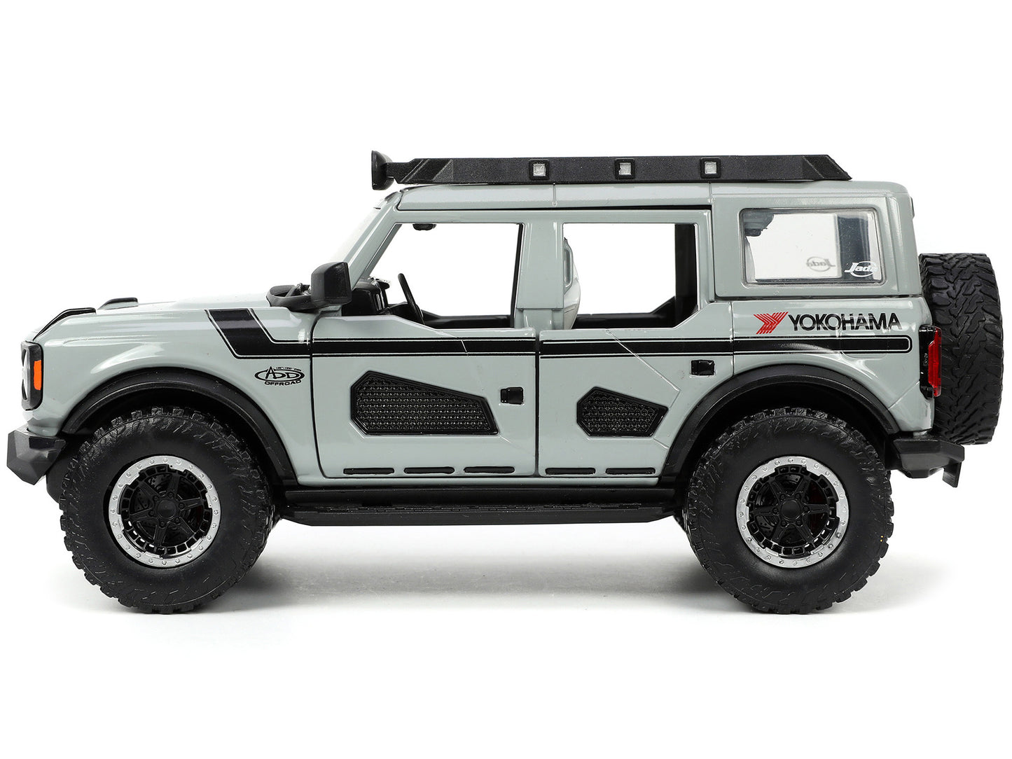 2021 Ford Bronco Gray with Black Stripes with Roof Rack "Own the