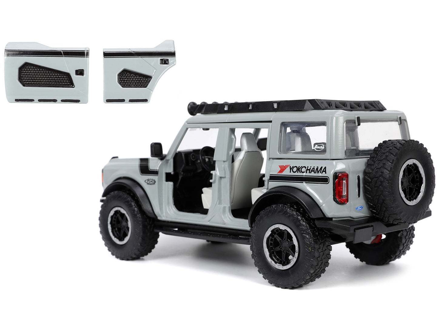 2021 Ford Bronco Gray with Black Stripes with Roof Rack "Own the