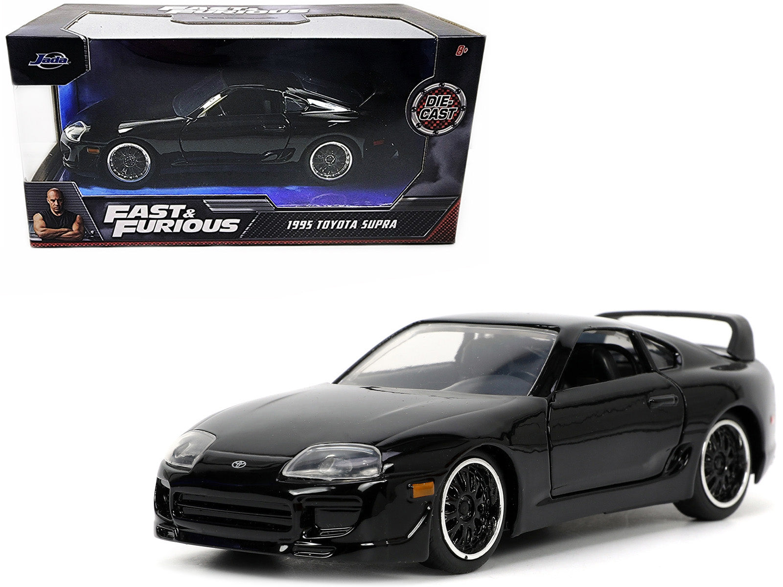 1995 Toyota Supra Black "Fast & Furious" Movie 1/32 Diecast Model Car by Jada free shipping USA