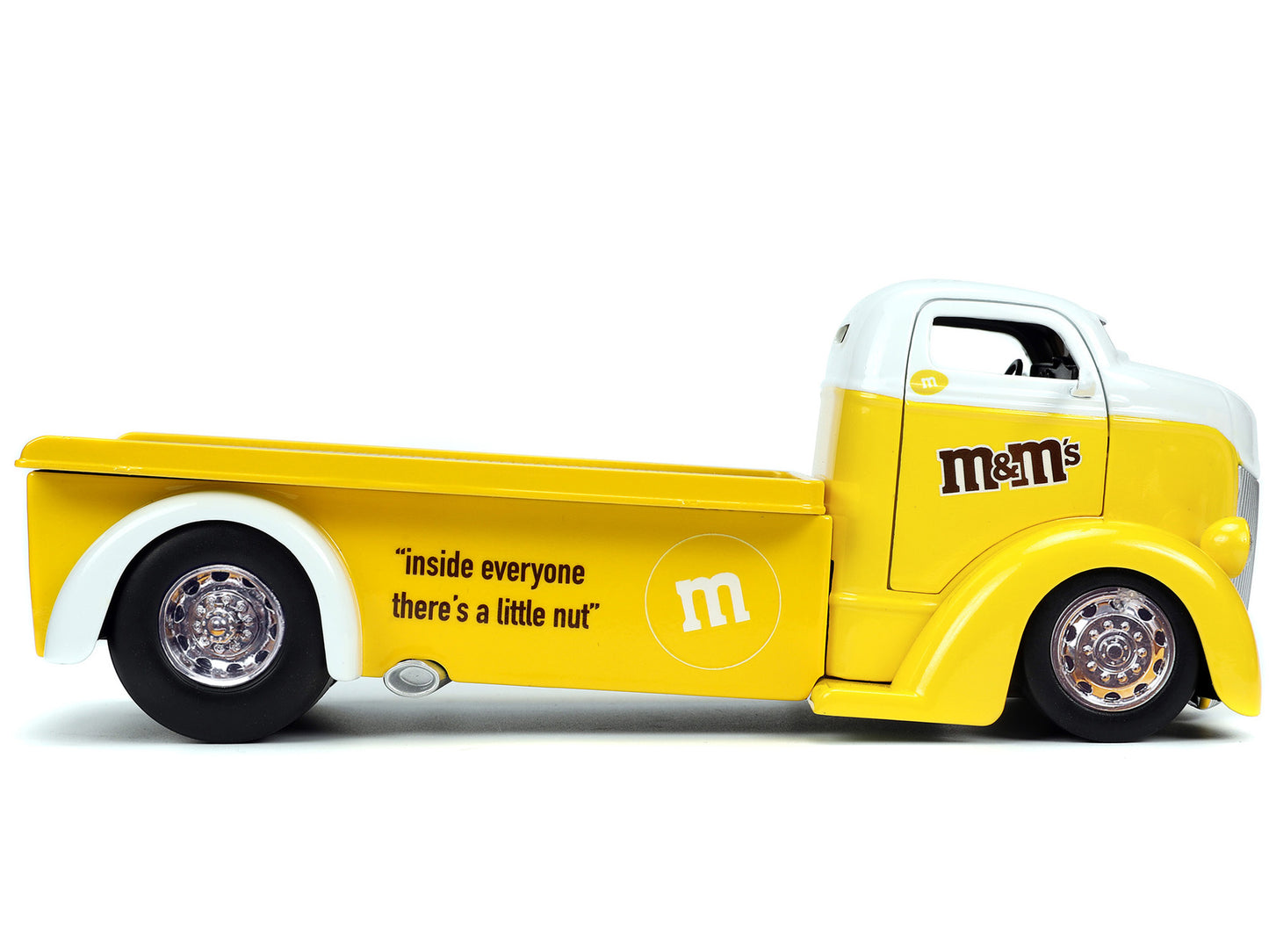 1947 Ford COE Flatbed Truck Yellow Metallic with White Top and