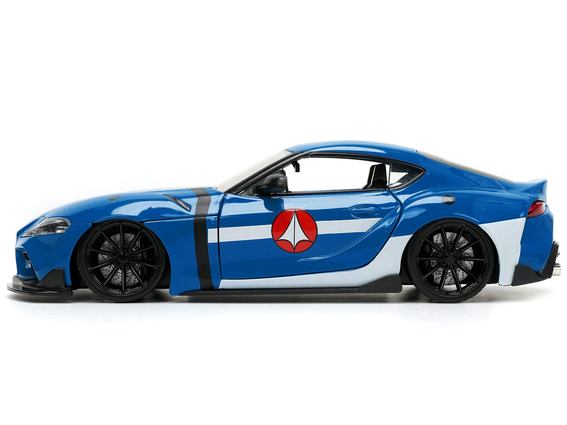 2020 Toyota Supra Blue with Graphics and Max Sterling Diecast - Premium Toyota Models from Jada - Just $64.79! Shop now at Rapidvehicles