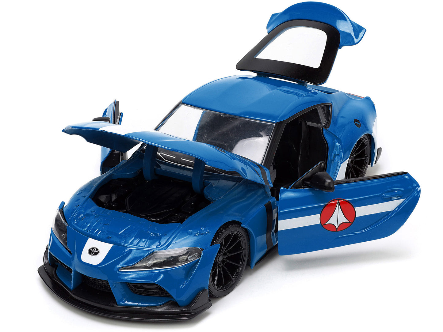 2020 Toyota Supra Blue with Graphics and Max Sterling Diecast - Premium Toyota Models from Jada - Just $64.79! Shop now at Rapidvehicles