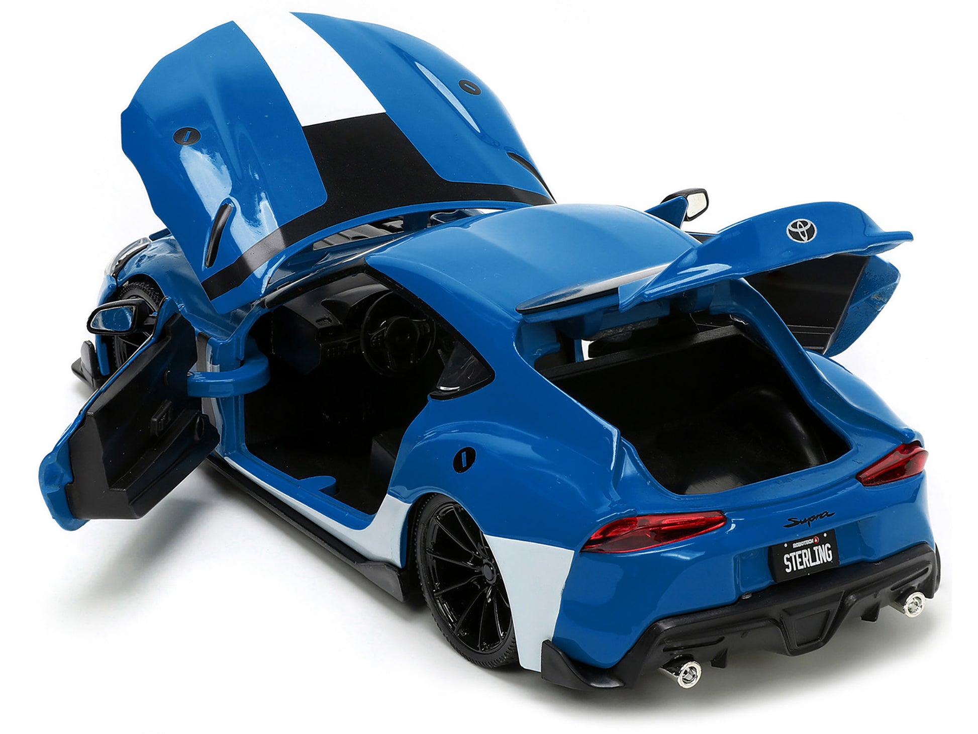 2020 Toyota Supra Blue with Graphics and Max Sterling Diecast - Premium Toyota Models from Jada - Just $64.79! Shop now at Rapidvehicles