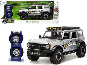 2021 Ford Bronco Gray Metallic "KC HiLiTES" with Extra Wheels "Just Trucks" Series 1/24 Diecast Model Car by Jada - Premium Ford Models from Jada - Just $55.09! Shop now at Rapidvehicles