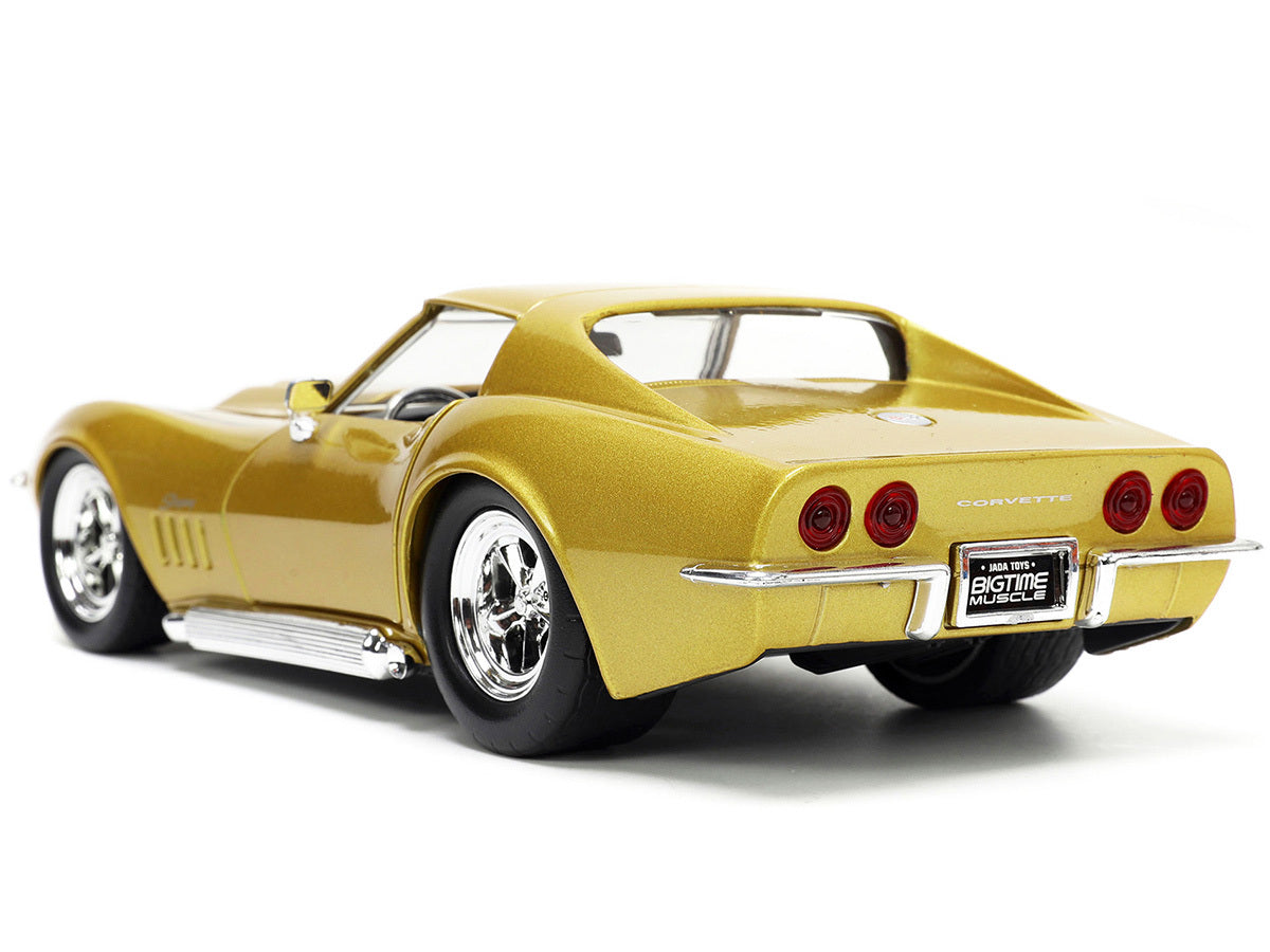 1969 Chevrolet Corvette Stingray ZL-1 Gold Metallic with Black Stripe "Bigtime Muscle" Series 1/24 Diecast Model Car by Jada - Premium Corvette Models from Jada - Just $56.38! Shop now at Rapidvehicles