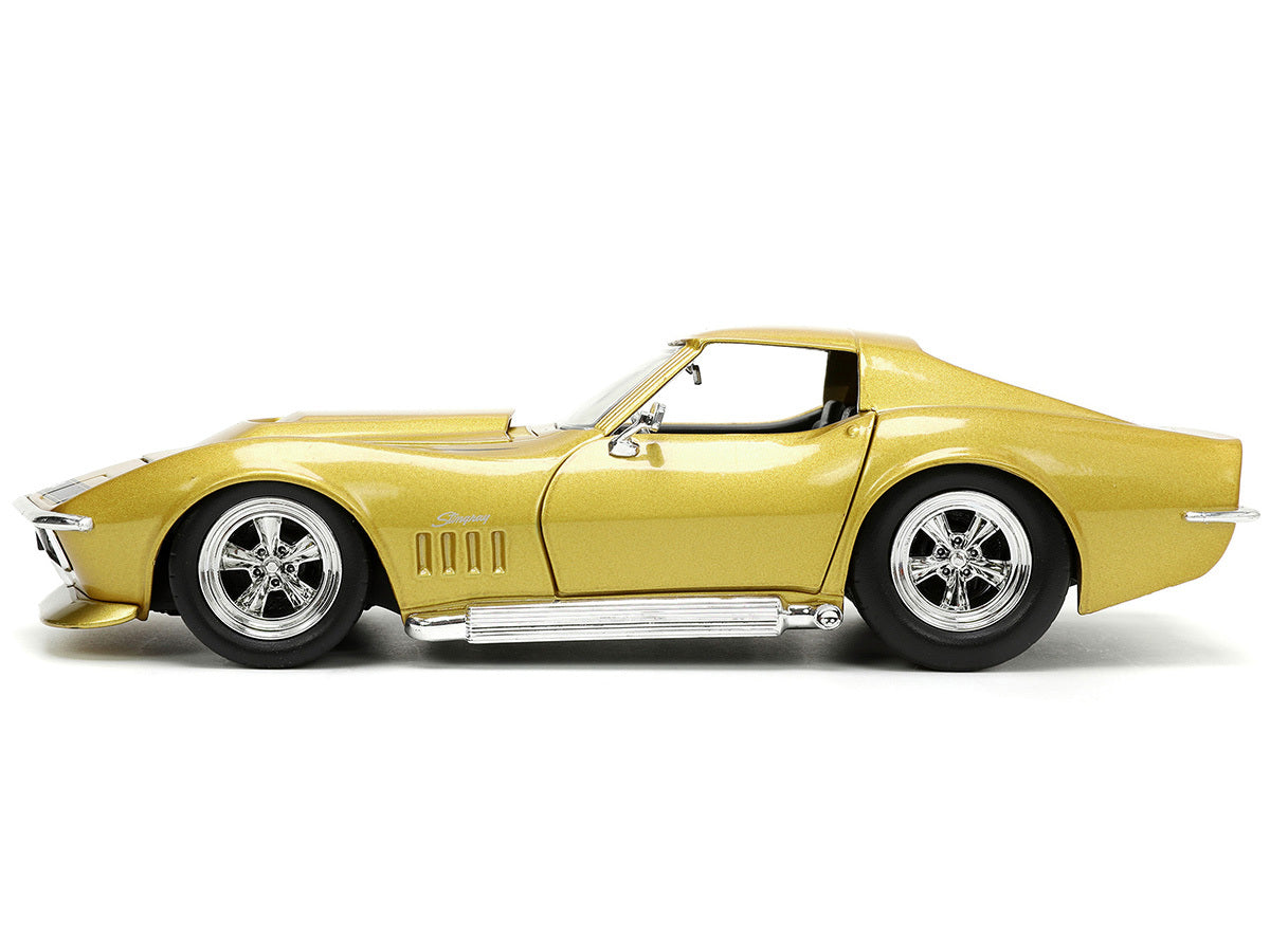 1969 Chevrolet Corvette Stingray ZL-1 Gold Metallic with Black Stripe "Bigtime Muscle" Series 1/24 Diecast Model Car by Jada - Premium Corvette Models from Jada - Just $45.99! Shop now at Rapidvehicles