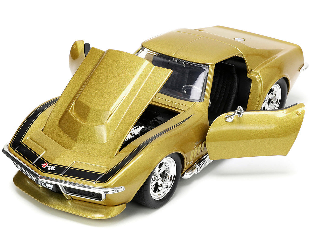 1969 Chevrolet Corvette Stingray ZL-1 Gold Metallic with Black Stripe "Bigtime Muscle" Series 1/24 Diecast Model Car by Jada - Premium Corvette Models from Jada - Just $56.38! Shop now at Rapidvehicles