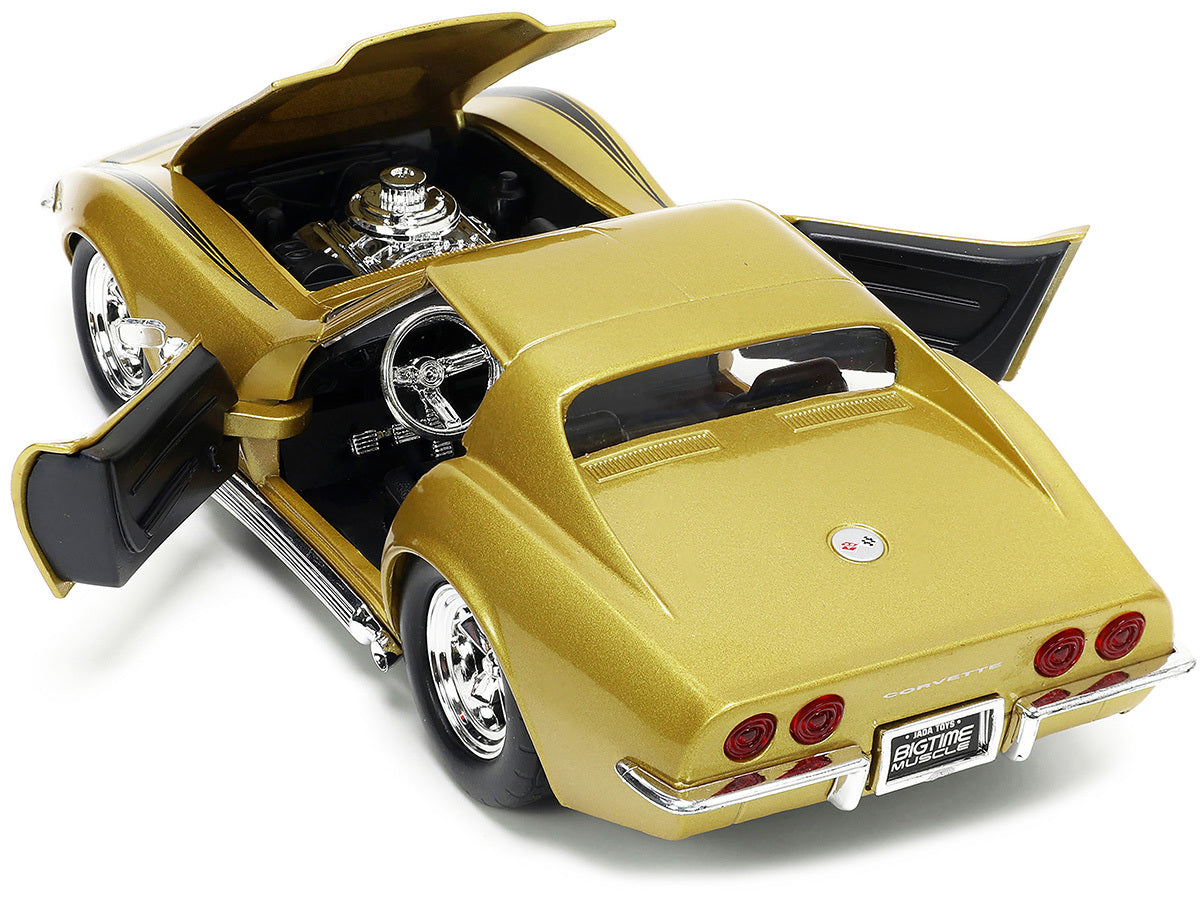 1969 Chevrolet Corvette Stingray ZL-1 Gold Metallic with Black Stripe "Bigtime Muscle" Series 1/24 Diecast Model Car by Jada - Premium Corvette Models from Jada - Just $45.99! Shop now at Rapidvehicles