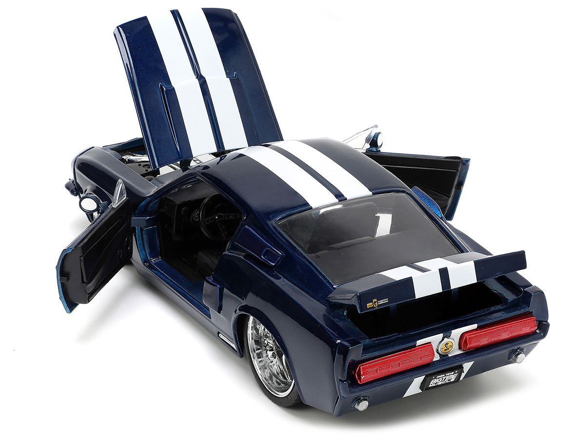 1967 Ford Mustang Shelby GT500 Dark Blue Metallic with White - Premium Mustang Models from Jada - Just $50.74! Shop now at Rapidvehicles