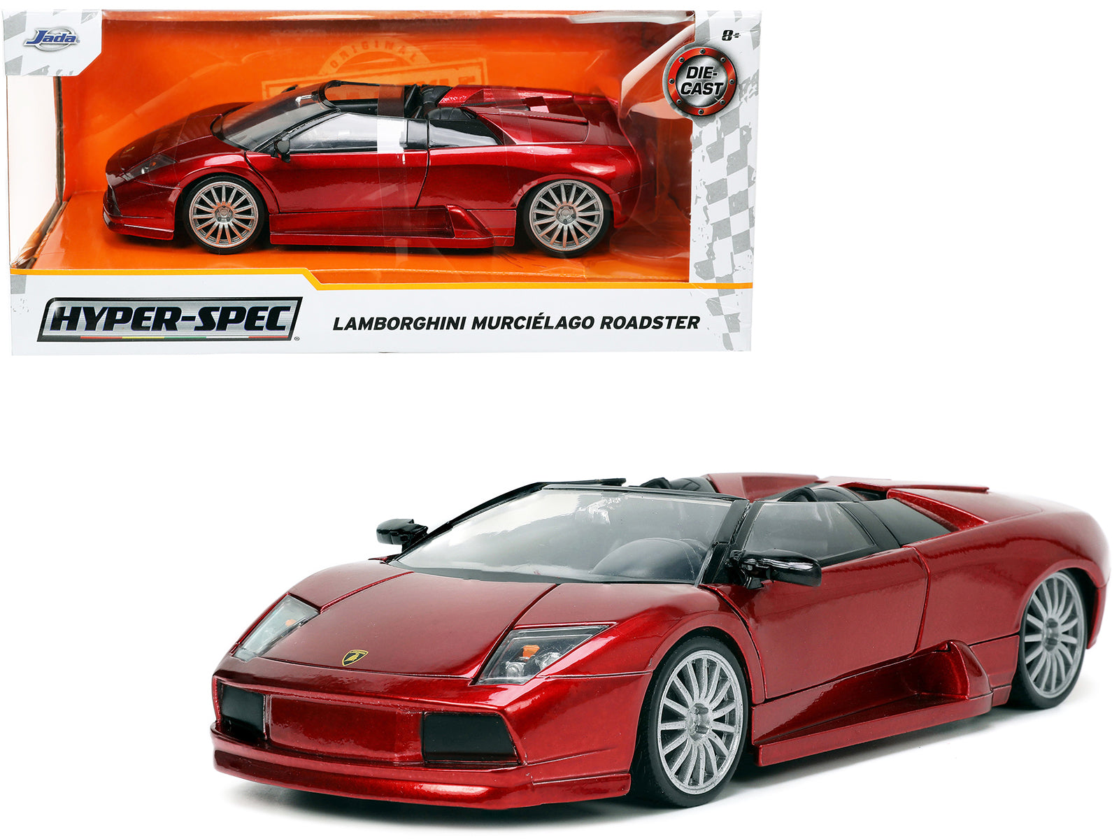 Lamborghini Murcielago Roadster Red Metallic "Hyper-Spec" Series 1/24 Diecast Model Car by Jada free shipping USA