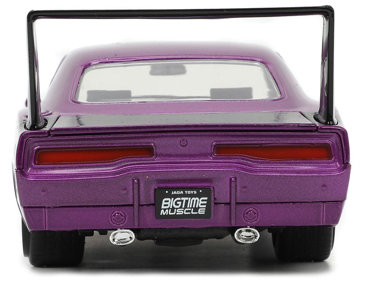 1969 Dodge Charger Daytona Purple Metallic with Black Tail Stripe "Bigtime Muscle" Series 1/24 Diecast Model Car by Jada - Premium Dodge Models from Jada - Just $40.99! Shop now at Rapidvehicles