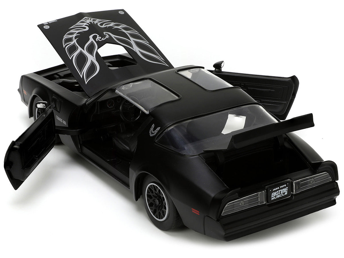 1977 Pontiac Firebird T/A Trans Am Matt Black with Bird Graphic on Hood "Bigtime Muscle" Series 1/24 Diecast Model Car by Jada - Premium Pontiac Models from Jada - Just $45.99! Shop now at Rapidvehicles