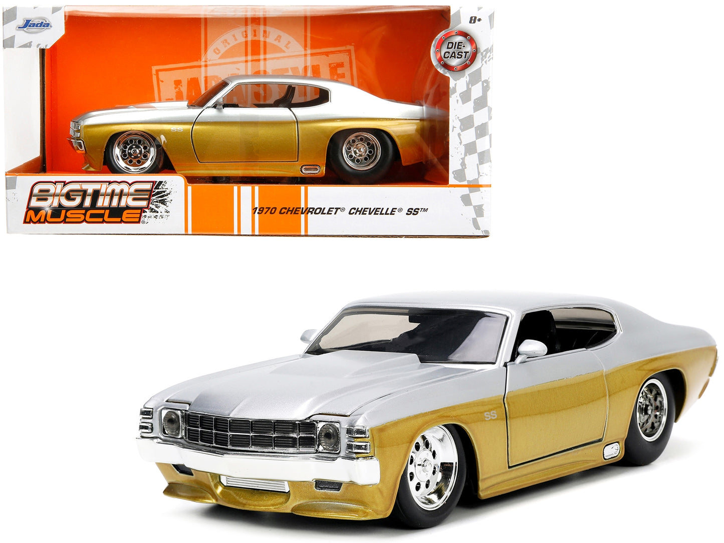 1970 Chevrolet Chevelle SS Gold and Silver Metallic "Bigtime - Premium Chevrolet Models from Jada - Just $58.49! Shop now at Rapidvehicles