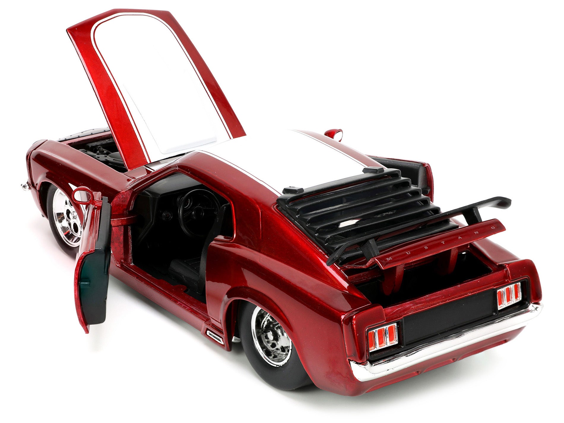 1970 Ford Mustang Boss 429 Candy Red with White Stripes "Super Boss" "Bigtime Muscle" Series 1/24 Diecast Model Car by Jada - Premium Mustang Models from Jada - Just $45.99! Shop now at Rapidvehicles