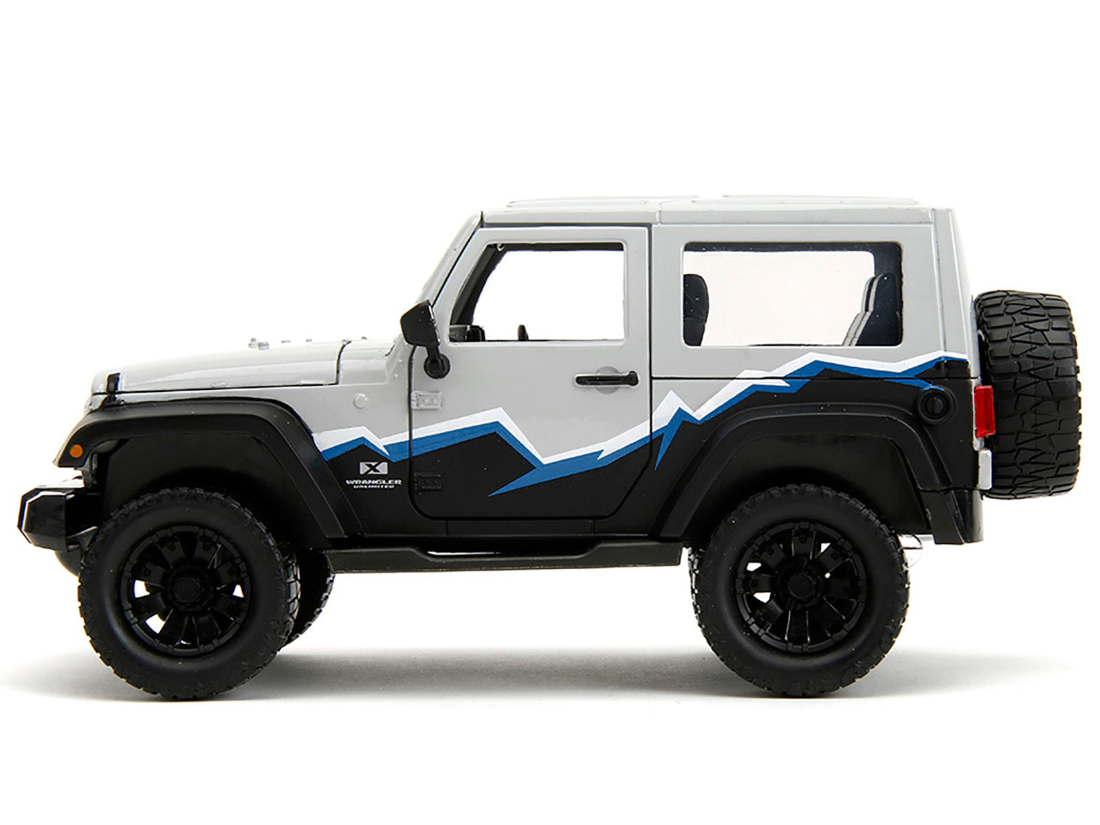 2007 Jeep Wrangler Gray and Black with Blue and White Stripes - Premium Jeep Models from Jada - Just $61.19! Shop now at Rapidvehicles