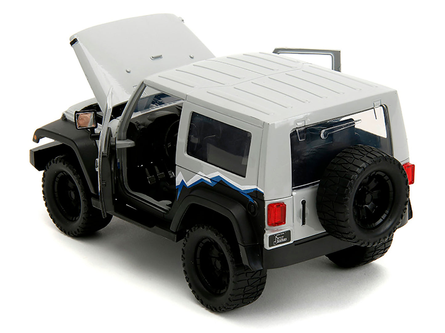 2007 Jeep Wrangler Gray and Black with Blue and White Stripes - Premium Jeep Models from Jada - Just $61.19! Shop now at Rapidvehicles