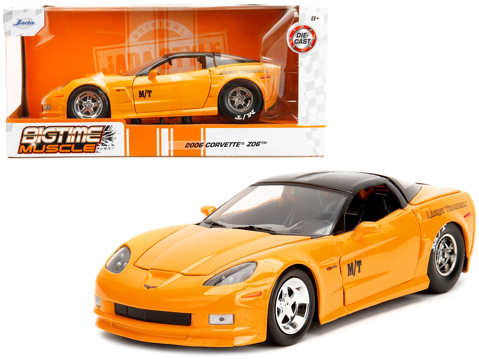 2006 Chevrolet Corvette Yellow with Black Top "Mickey Thompson" "Bigtime Muscle" Series 1/24 Diecast Model Car by Jada - Premium Corvette Models from Jada - Just $56.38! Shop now at Rapidvehicles