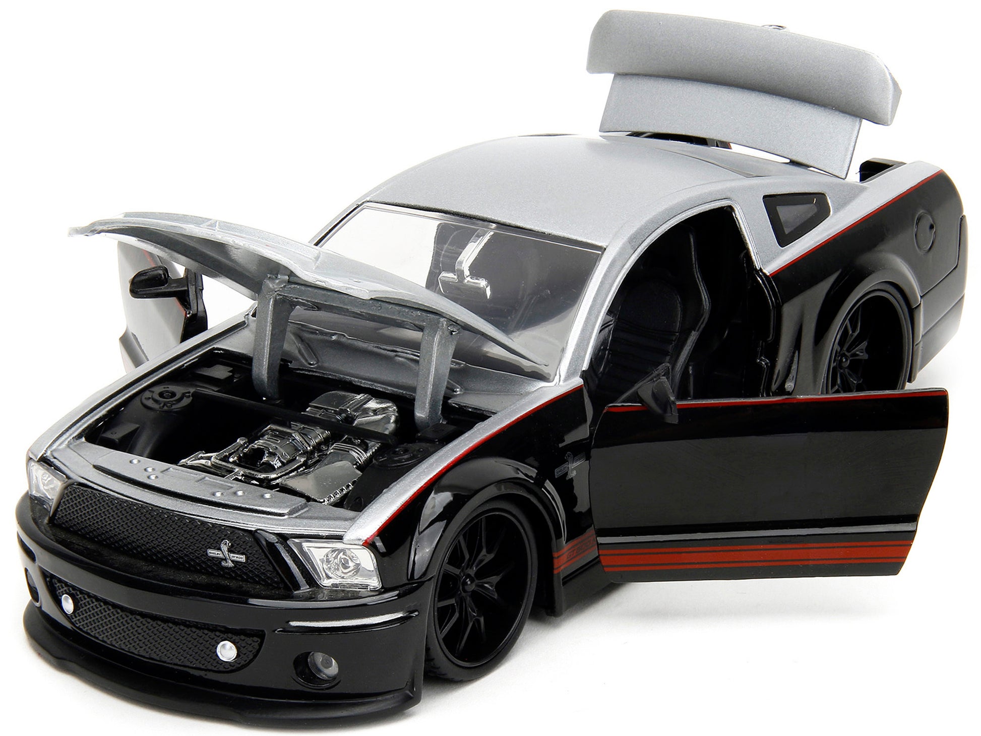 2008 Ford Shelby Mustang GT-500KR Silver and Black with RedFREE SHIPPING IN US - Premium Mustang Models from Jada - Just $62.09! Shop now at Rapidvehicles