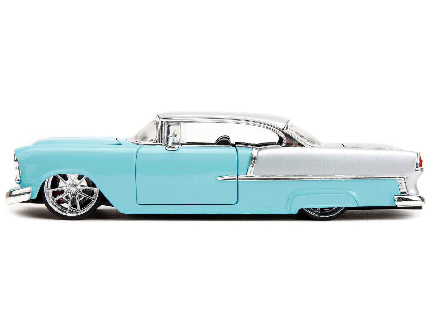 1955 Chevrolet Bel Air Light Blue and Silver Metallic "Bad Guys" - Premium Chevrolet Models from Jada - Just $50.74! Shop now at Rapidvehicles