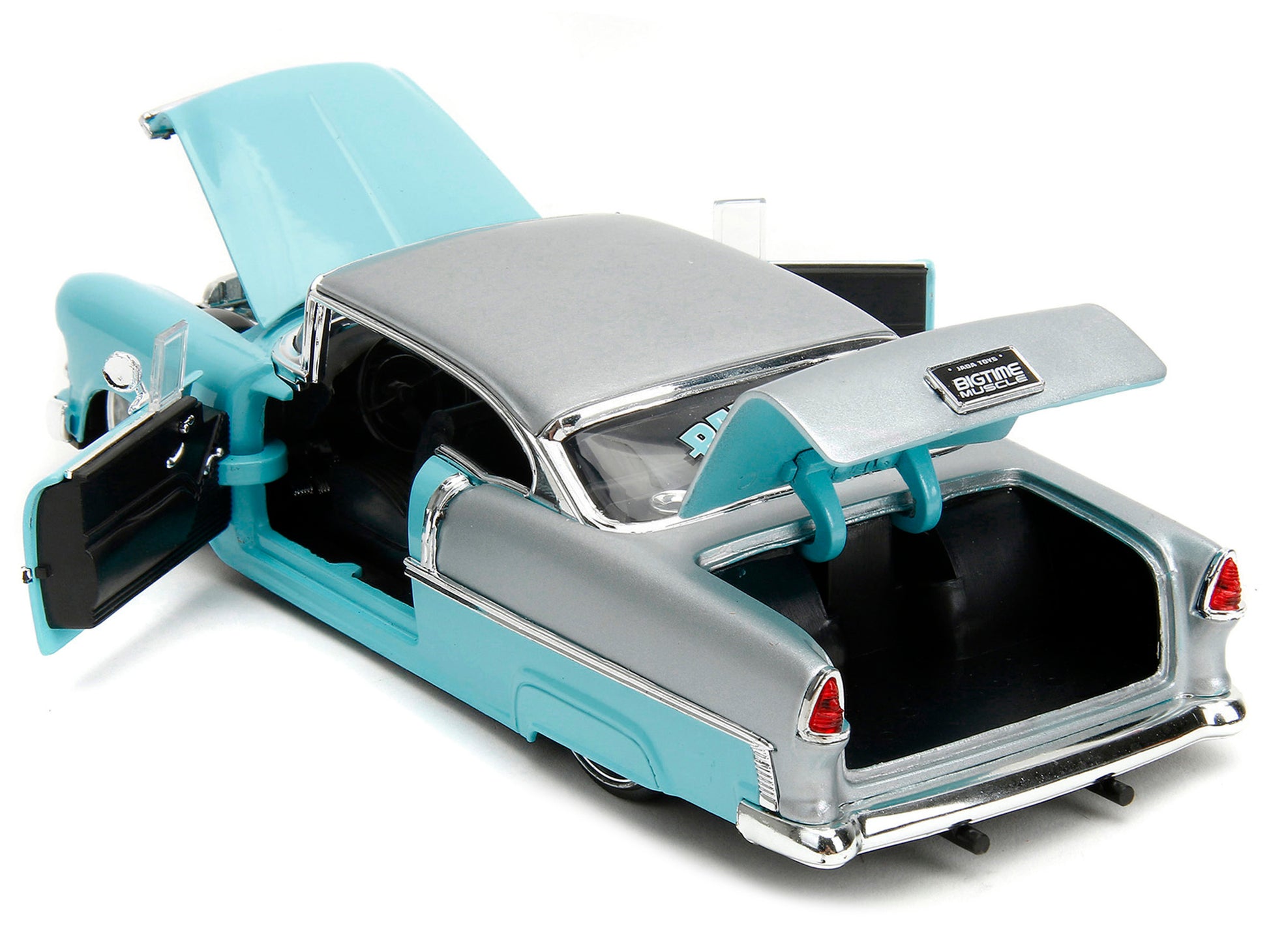 1955 Chevrolet Bel Air Light Blue and Silver Metallic "Bad Guys" - Premium Chevrolet Models from Jada - Just $50.74! Shop now at Rapidvehicles