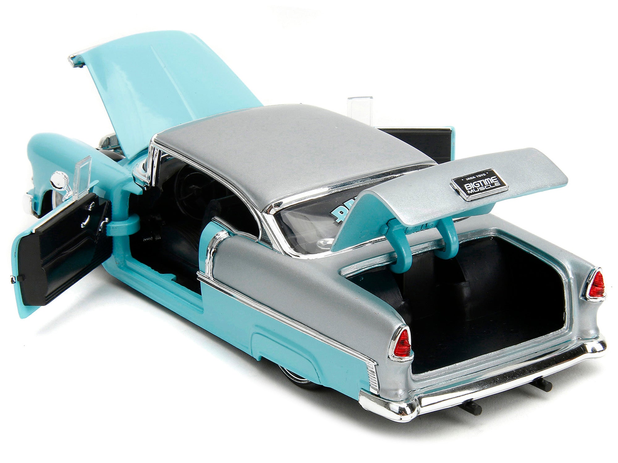 1955 Chevrolet Bel Air Light Blue and Silver Metallic "Bad Guys" "Bigtime Muscle" Series 1/24 Diecast Model Car by Jada - Premium Chevrolet Models from Jada - Just $56.38! Shop now at Rapidvehicles