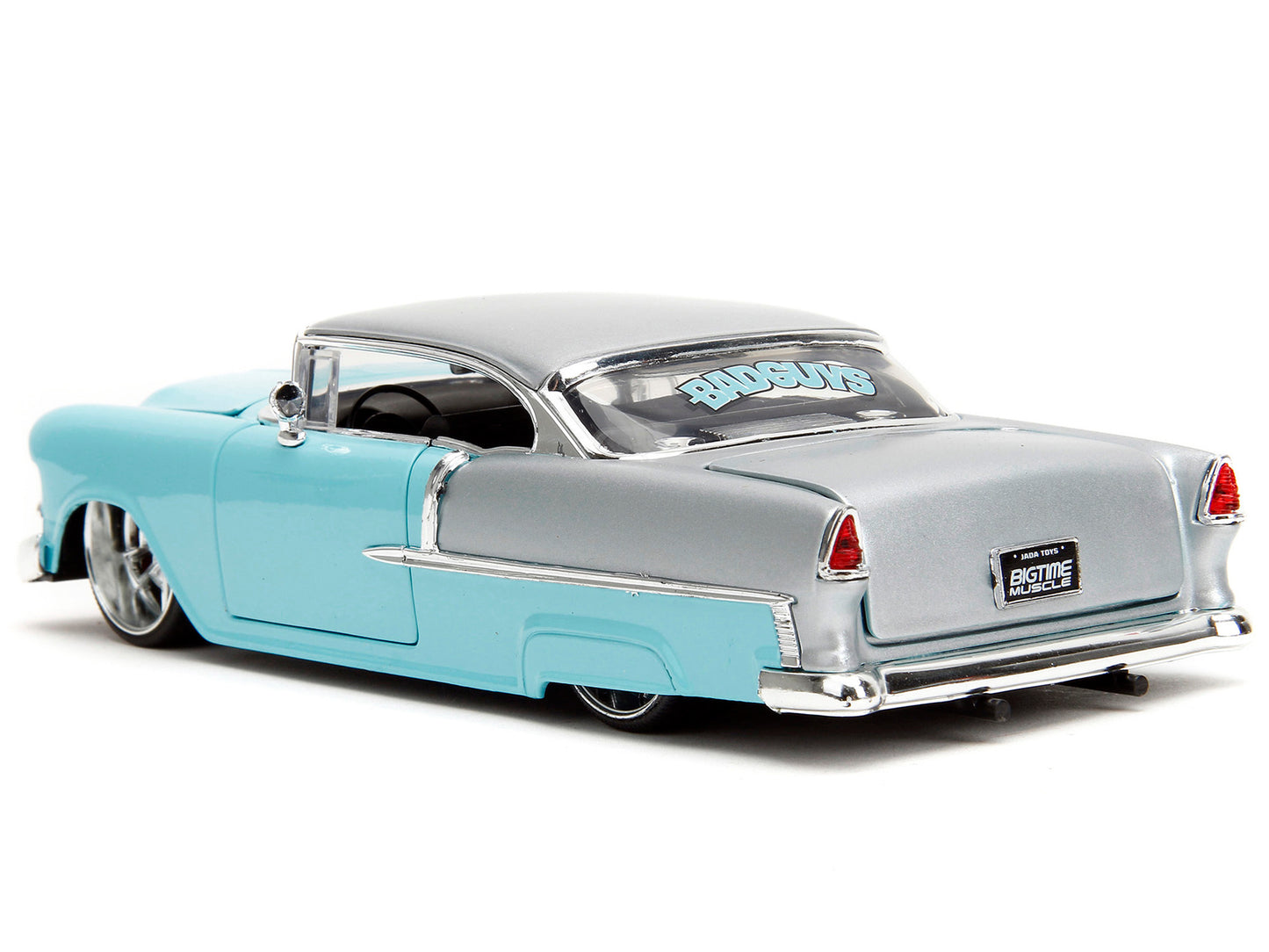 1955 Chevrolet Bel Air Light Blue and Silver Metallic "Bad Guys" - Premium Chevrolet Models from Jada - Just $50.74! Shop now at Rapidvehicles