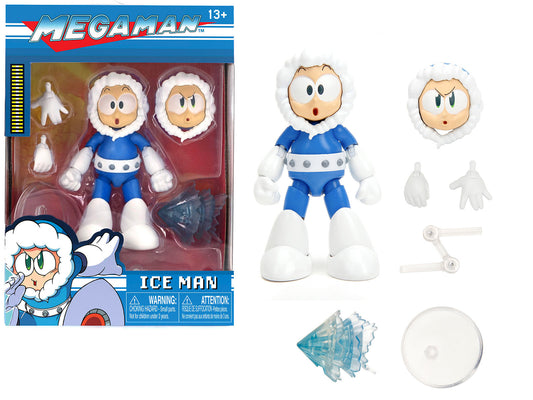 Ice Man 4" Moveable Figure with Accessories and Alternate Head and Hands "Mega Man" (1987) Video Game model by Jada free shipping USA