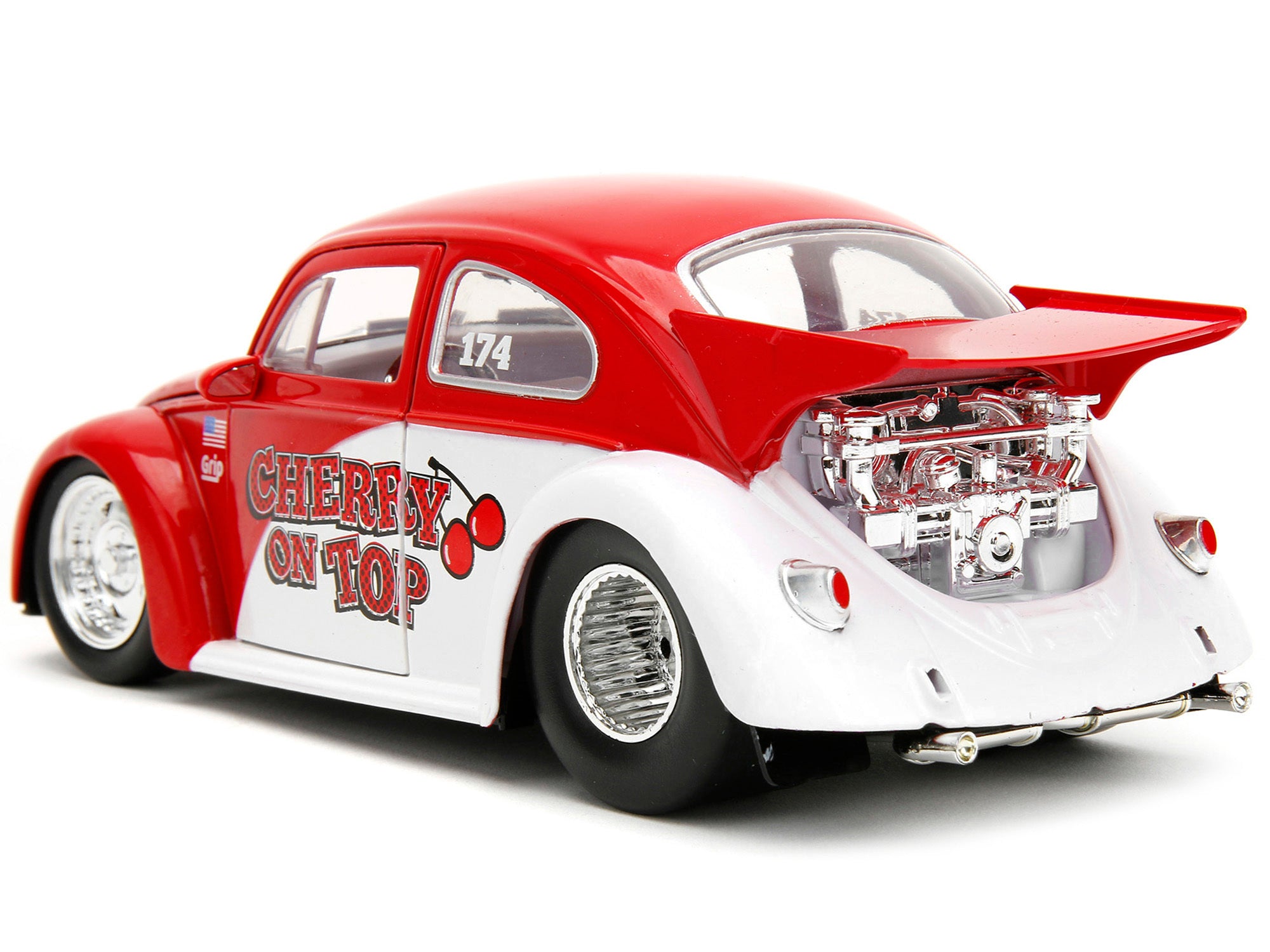 1959 Volkswagen Drag Beetle "Cherry on Top" Red and White "Punch Buggy" Series 1/24 Diecast Model Car by Jada - Premium Volkswagen Models from Jada - Just $54.76! Shop now at Rapidvehicles