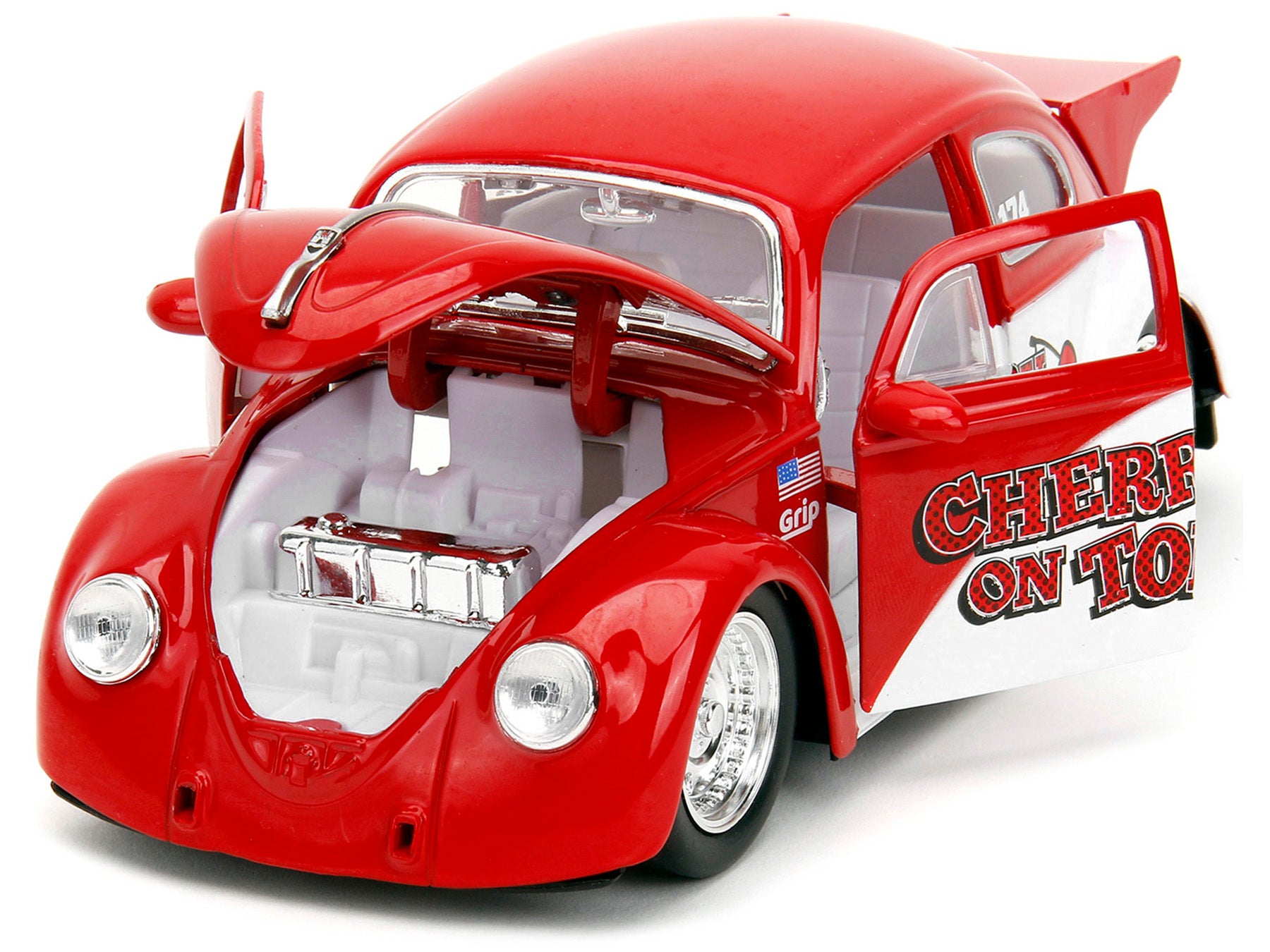 1959 Volkswagen Drag Beetle "Cherry on Top" Red and White "Punch Buggy" Series 1/24 Diecast Model Car by Jada - Premium Volkswagen Models from Jada - Just $54.76! Shop now at Rapidvehicles