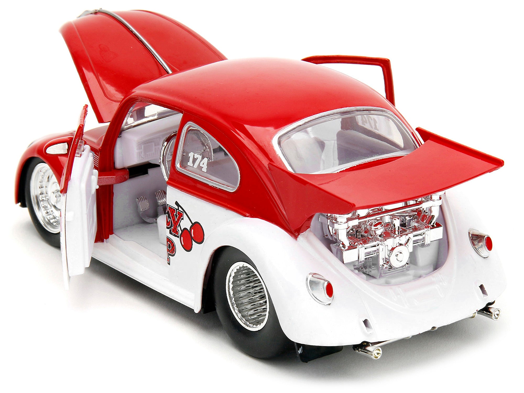 1959 Volkswagen Drag Beetle "Cherry on Top" Red and White "Punch Buggy" Series 1/24 Diecast Model Car by Jada - Premium Volkswagen Models from Jada - Just $54.76! Shop now at Rapidvehicles