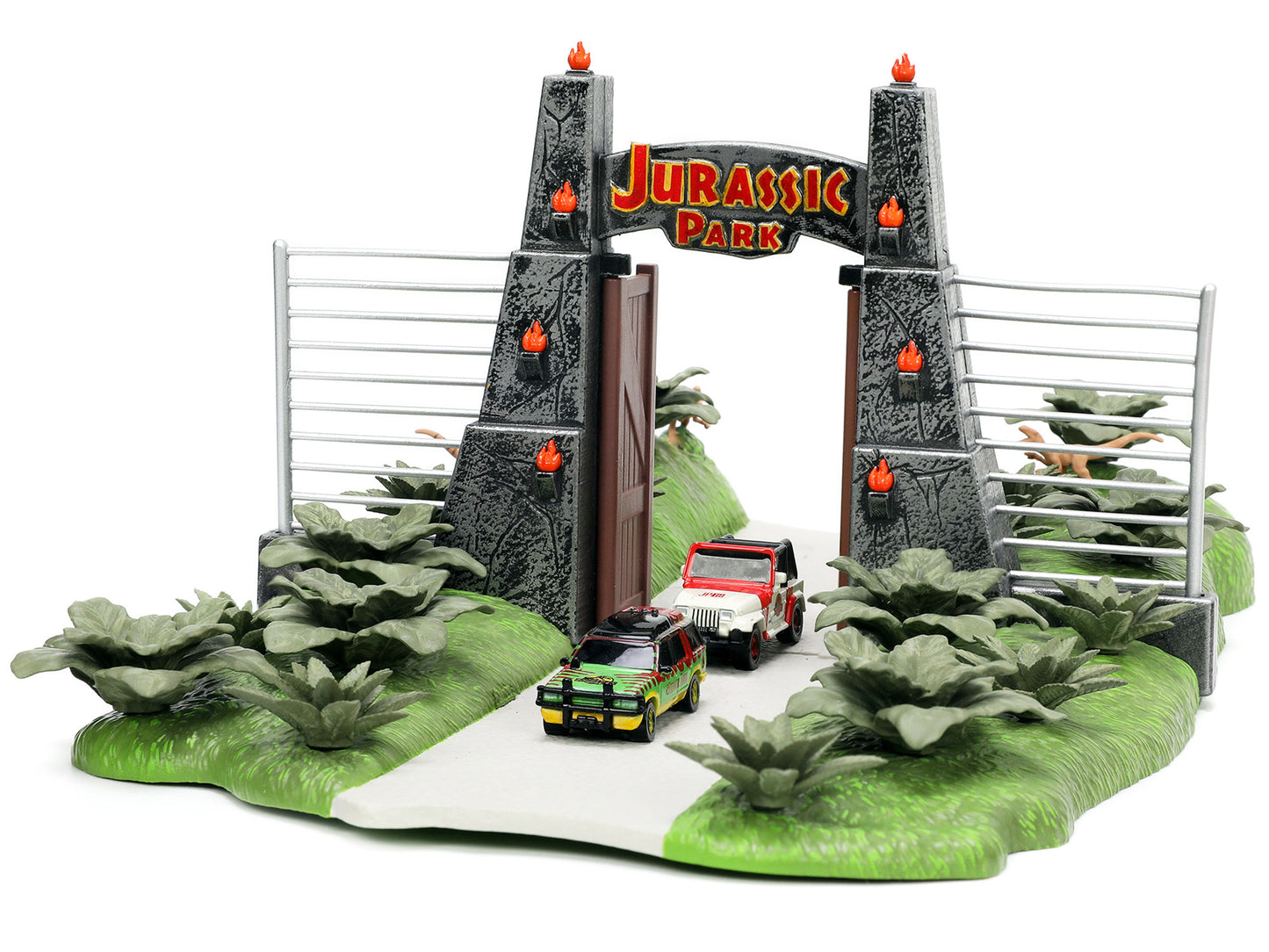 Jurassic Park Theme Park Entrance Diorama with Jeep Wrangler and - Premium Ford Models from Jada - Just $62.09! Shop now at Rapidvehicles