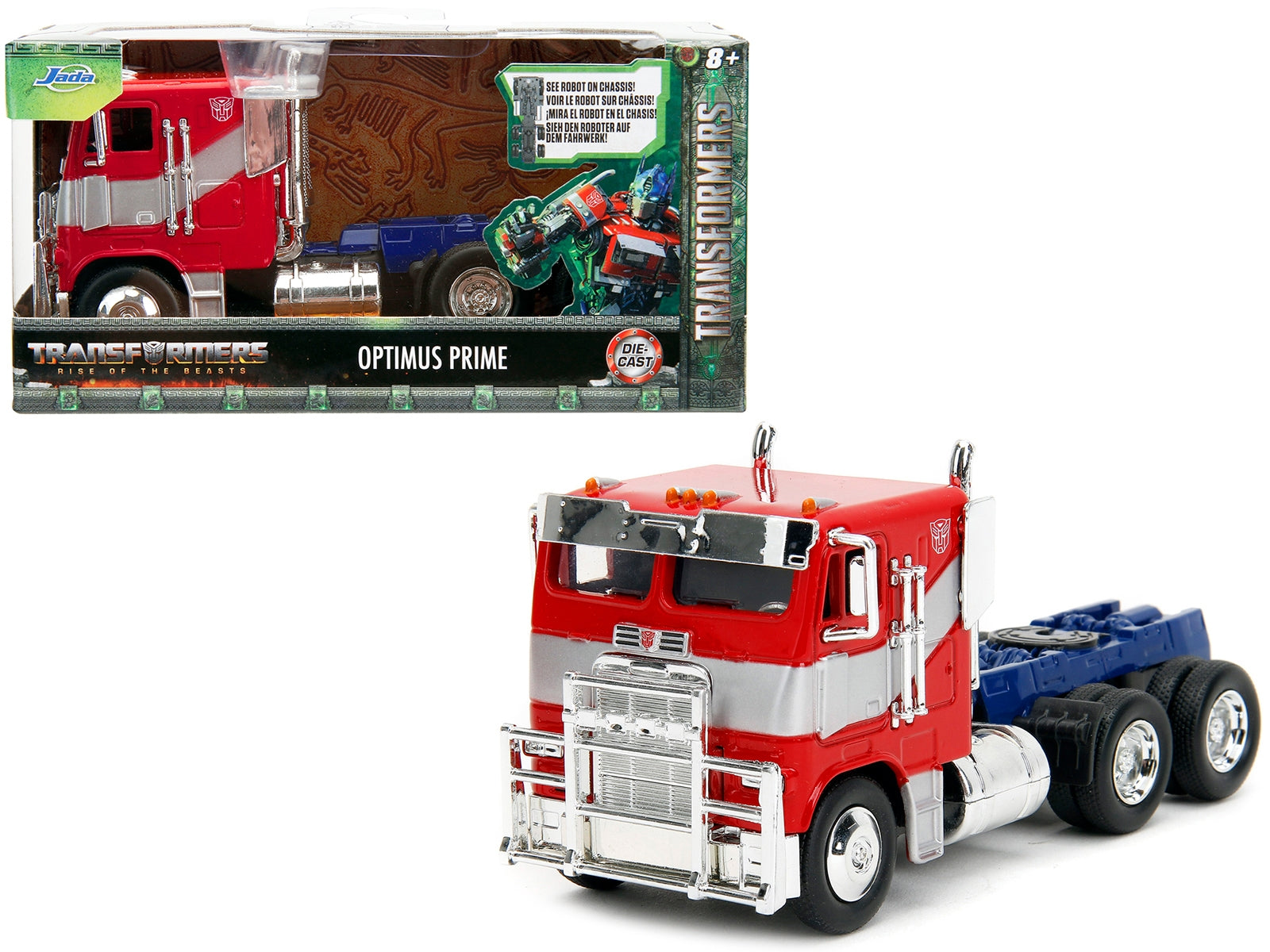 Optimus Prime Tractor Truck Red and Blue with Silver Stripes "Transformers: Rise of the Beasts" (2023) Movie "Hollywood Rides" Series 1/32 Diecast Model Car by Jada - Premium Movie/TV Series Models from Jada - Just $26.68! Shop now at Rapidvehicles