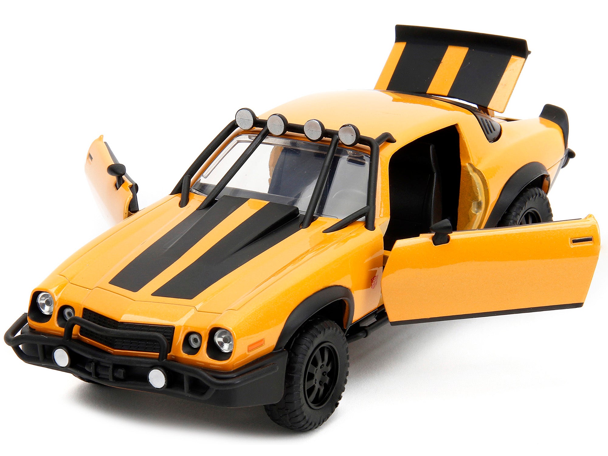 1977 Chevrolet Camaro Off-Road Version "Bumblebee" Yellow Metallic with Black Stripes and Transformers Logo Diecast Statue "Transformers: Rise of the Beasts" (2023) Movie "Hollywood Rides" Series 1/24 Diecast Model Car by Jada - Premium Chevrolet Models from Jada - Just $59.59! Shop now at Rapidvehicles