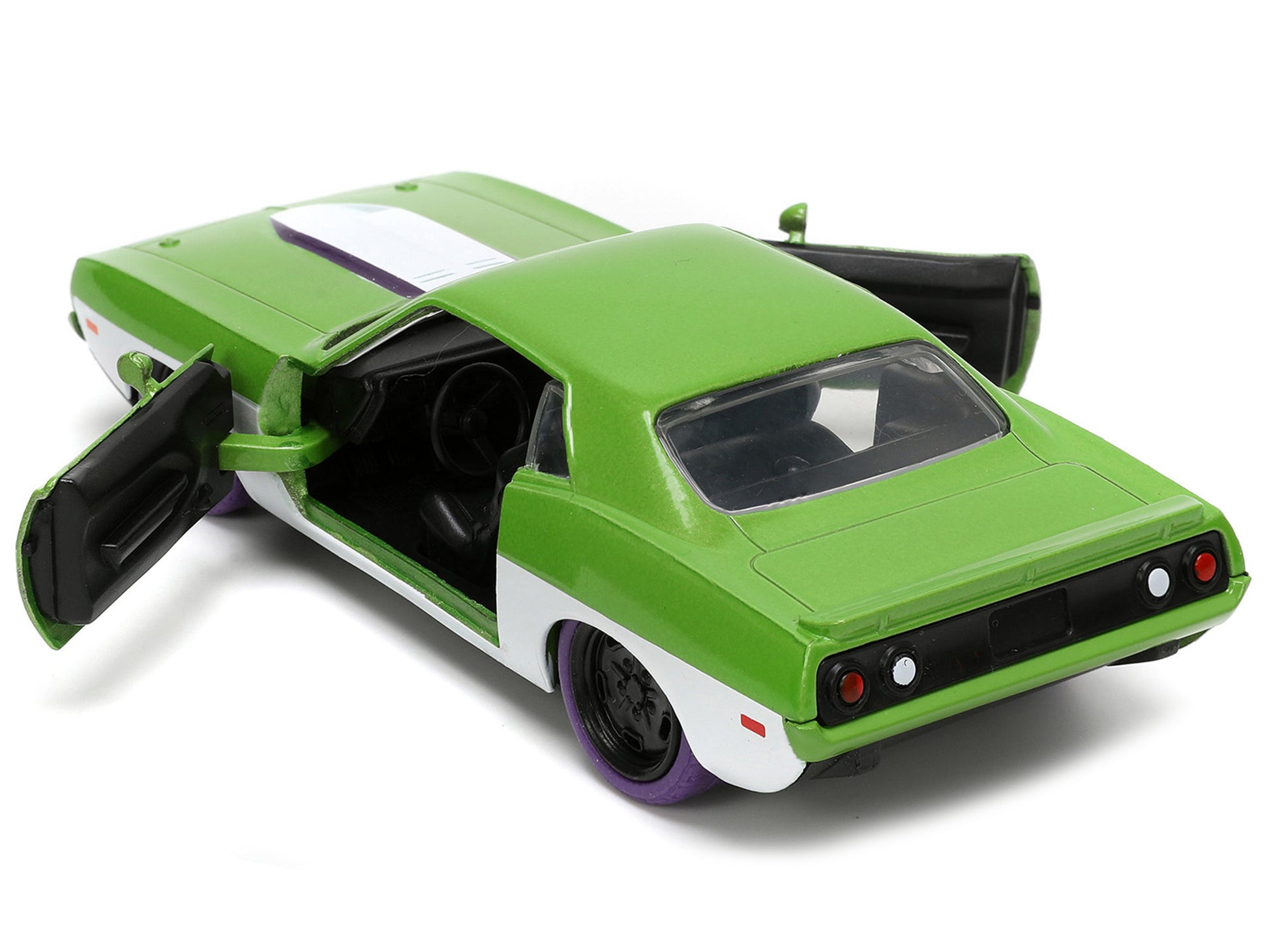 1973 Plymouth Barracuda Green Metallic and White and She-Hulk - Premium Plymouth Models from Jada - Just $29.99! Shop now at Rapidvehicles