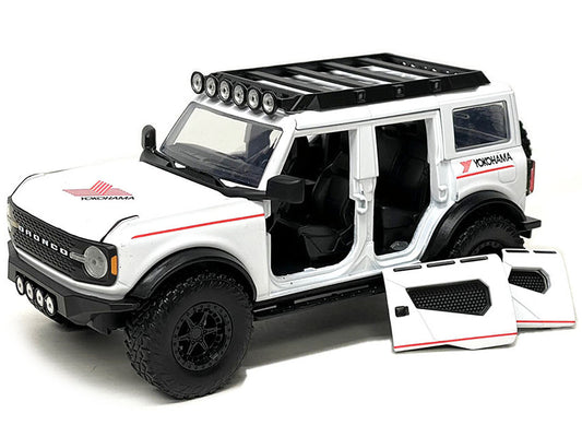 2021 Ford Bronco White with Red Stripes and Roof Rack "Yokohama